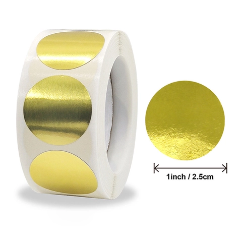 Blanko Glänzend Gold Rund Aufkleber Metallic Folie Selbstklebend Siegel Etiketten Für Hochzeit Umschlag Einladung Deko Geschenk Verpackung