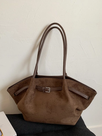 Grand Sac Fourre-tout en Cuir PU Vintage pour Femmes Texture Givrée Sac à Bandoulière Design d'Épissage Chic