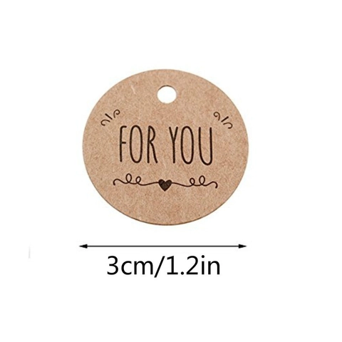 Vintage Round Kraft Paper Gift Tags And Jute Twine For You Heart Design Labels For Wedding Party Favors Gift Wrapping