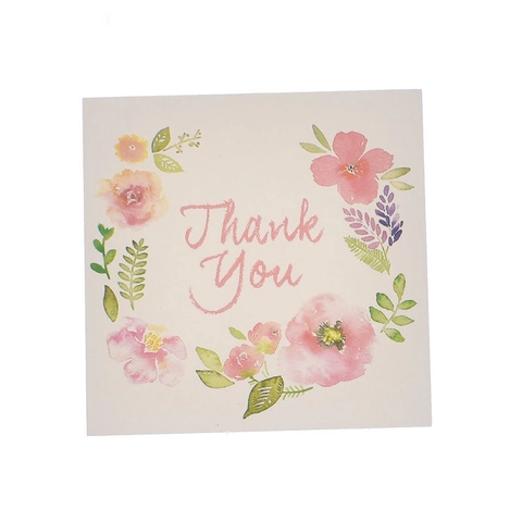 Quadratische Aquarell Blumen Dankeskarten Für Small Business Backen Geschenkverpackung Dekor Elegante Blumenkarte