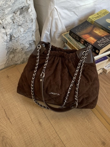 Gesteppte Raute Eimertasche Für Damen Wildleder-Optik PU Umhängetasche Mit Kette Vintage Kordelzug Crossbody Tasche Handtasche