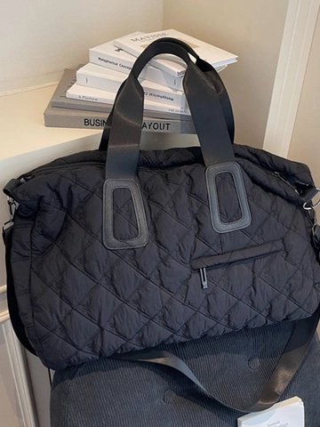 Borsa da Viaggio Trapuntata a Grande Capacità per Donna Borsa a Tracolla in Tessuto Ricamato Fitness Weekend Borsone