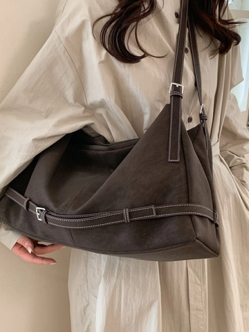 Bolso Tote de Gran Capacidad para Mujer Cuero PU Suave Costuras de Contraste Bolso Hobo Correa Ajustable Bolso Bandolera