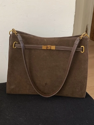 Vintage Tote Bag Damen Große Kapazität Mattierte PU Leder Umhängetasche Retro Pendler Handtasche Mit Metall Drehverschluss