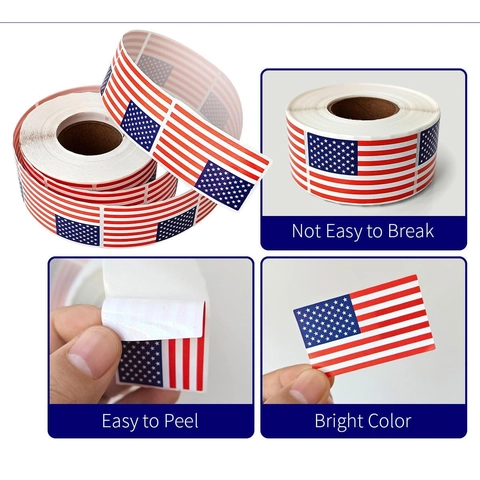 USA Flagge Aufkleber Patriotische Unabhängigkeitstag Dekore Rechteckige Stars And Stripes Dekorative Etiketten Für Party Haus