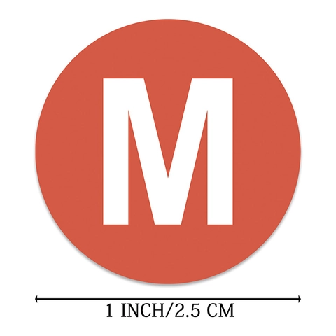 Etichette Adesive Rotonde per Taglie Abbigliamento Tag Adesivi per Smistamento Indumenti Etichette a Cerchio Colorate