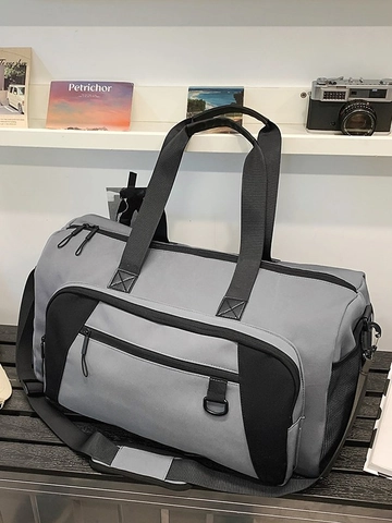 Large Capacity Travel Duffle Bag Oxford Cloth Waterproof Gym Sports Bag With Shoe Compartment Dry Wet Separation Weekend Bag