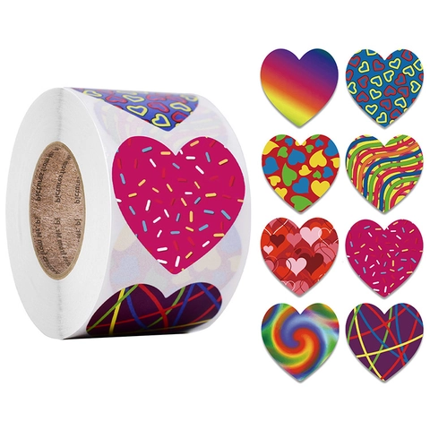 Adesivi a Forma di Cuore San Valentino Etichette Decorative Autoadesive per Confezioni Regalo Sigillo Buste Scrapbooking Fai da Te