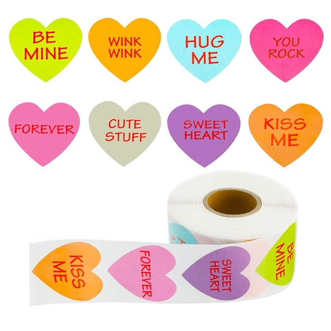 Adesivi Colorati a Forma di Cuore per Regali di San Valentino Etichette Adesive per Scrapbooking Matrimonio Festa