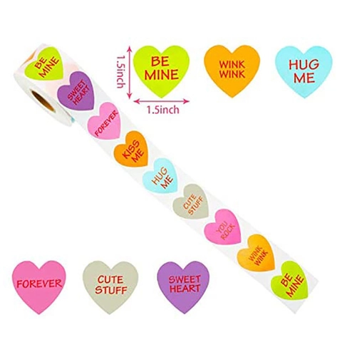 Adesivi Colorati a Forma di Cuore per Regali di San Valentino Etichette Adesive per Scrapbooking Matrimonio Festa