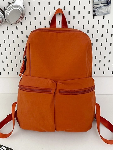 Mochila de Viaje Casual de Nailon Ligero para Mujeres Hombres Gran Capacidad Bolsa Escolar Minimalista Impermeable Doble Bolsillo Daypack