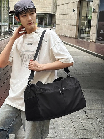Bolsa de Viaje de Gran Capacidad Impermeable de Nailon Bolsa de Gimnasio Con Compartimento de Zapatos Independiente Separación Seco Húmedo para Hombre Mujer