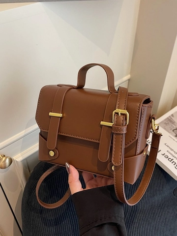 Women Vintage PU Leather Small Square Crossbody Bag Versatile Retro Shoulder Handbag With Adjustable Strap For Daily Use