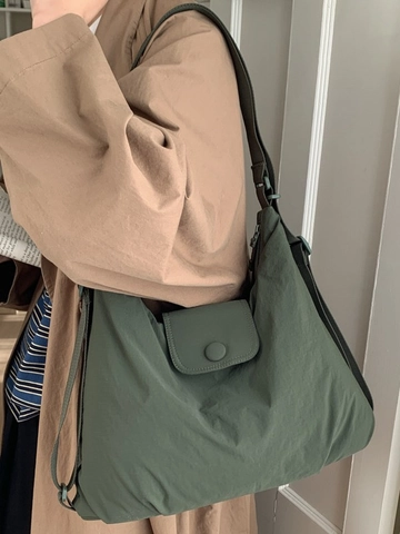 Bolso Tote Acolchado de Gran Capacidad para Mujer Bolso de Hombro Casual Estilo Hobo de Tela Color Sólido Vintage