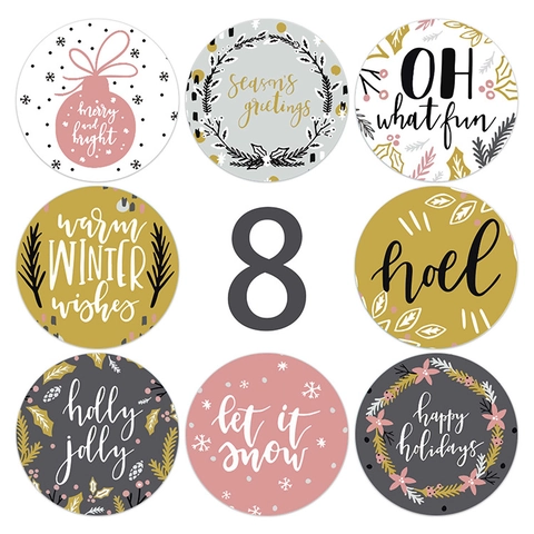 Weihnachts Siegelaufkleber Happy Holidays Let It Snow Runde Geschenkverpackung Aufkleber Für Feiertagsdekoration Umschläge Karten