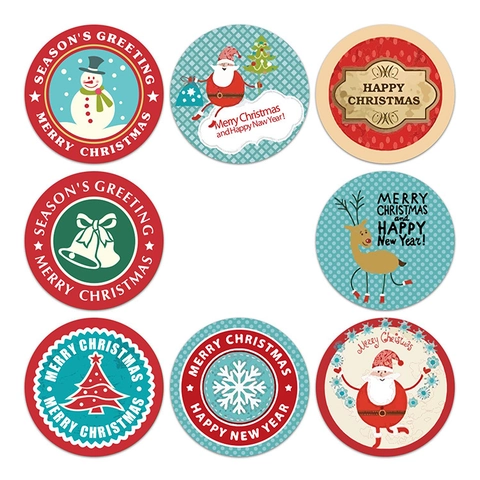 Weihnachten Dekorative Aufkleber Selbstklebende Etiketten Weihnachtsmann Schneemann Muster Für Geschenkverpackung Umschlag