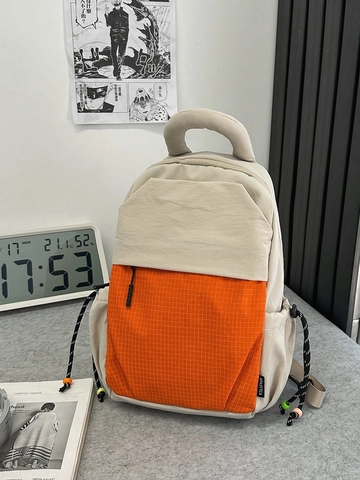 Mode Nylon Patchwork Rucksack Wasserdicht Gitter Multifunktionale Pendler Brusttasche Mit Tennis Schläger Anhänger Für Herren Damen Casual Reisetasche