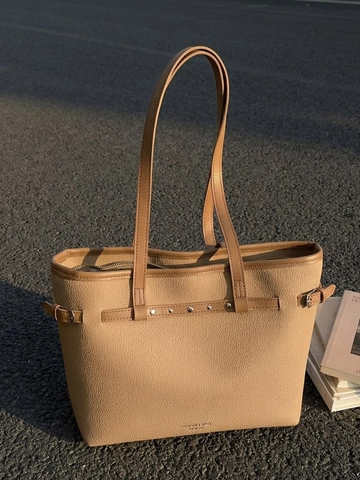 Große Kapazität Tragetasche Für Damen PU Leder Kieselstein Muster Nieten Dekor Retro Umhängetasche Pendler Office Handtasche