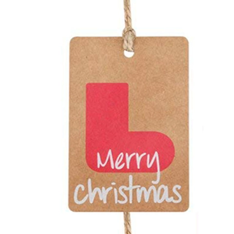 Etiquetas de Regalo de Navidad de Papel Kraft Vintage Con Cordel de Yute Feliz Navidad Árbol Muñeco de Nieve Copo de Nieve Etiquetas para Envolver Regalos