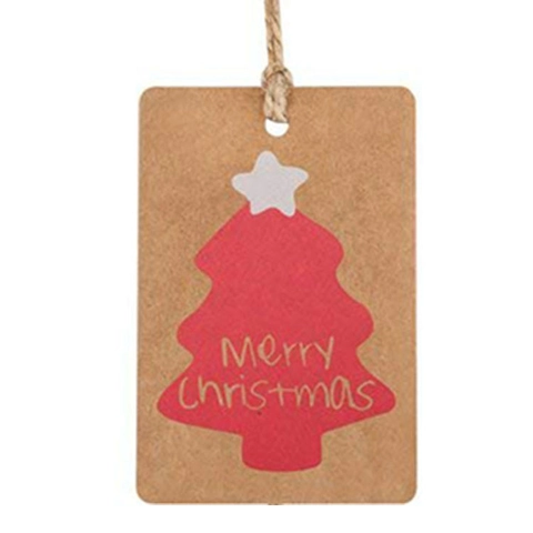 Etiquetas de Regalo de Navidad de Papel Kraft Vintage Con Cordel de Yute Feliz Navidad Árbol Muñeco de Nieve Copo de Nieve Etiquetas para Envolver Regalos