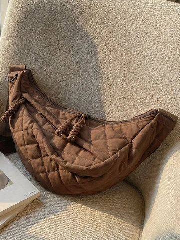 Grand Sac à Épaule Matelassé Femme Nylon Léger Sac Bandoulière Dumpling Hobo Avec Bandoulière Réglable Quotidien