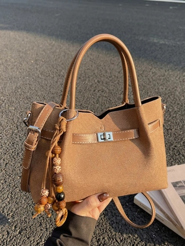Luxus Vintage Damen Tote Tasche PU Leder Und Kleine Tasche Mit Perlenanhänger Große Kapazität Schulter Umhängetasche Für Damen