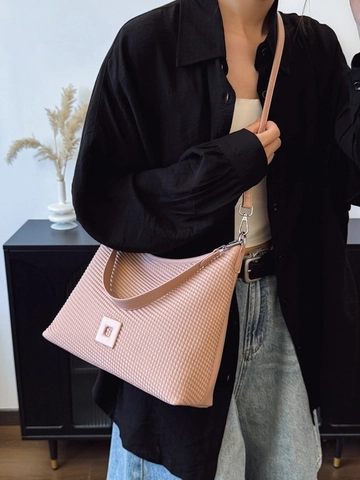 Damen PU Leder Waffelstruktur Umhängetasche Große Kapazität Schultertasche Minimalistische Hobo Handtasche Alltag Reisen Büro
