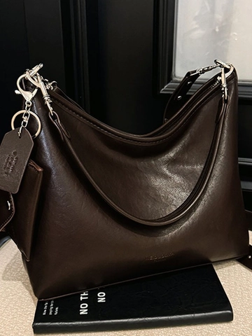 Dames Grote Capaciteit PU Leer Hobo Tas En Mini Tasje Oksel Schoudertas Eenvoudig Casual Pendelaar Stijl Crossbody Tas