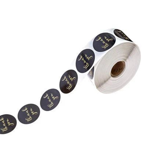 Etichette Adesive Thank You Oro Nero Stampa a Caldo per Forno Confezioni Regalo Sigillo Buste Business Adesivi Decorativi