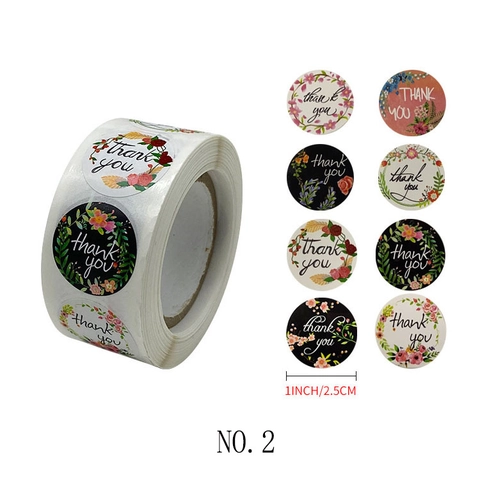 Adesivi Thank You Floreali Rotondi Eleganti Etichette Botaniche in Rotolo Per Confezioni Regalo Sigillo Busta Forniture Per Piccole Imprese Decorazione