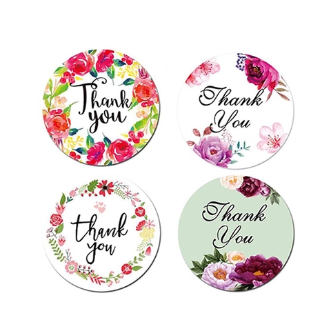 Blumenkranz Danke Aufkleber Rund Selbstklebend Versiegelung Etiketten Für Geschenkverpackung Umschlag Deko Hochzeit Party Bedarf
