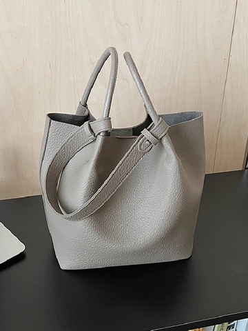 Sac Seau en Cuir PU à Texture Litchi pour Femmes Sac à Épaule Grande Capacité Avec Petite Pochette Sac Fourre-tout