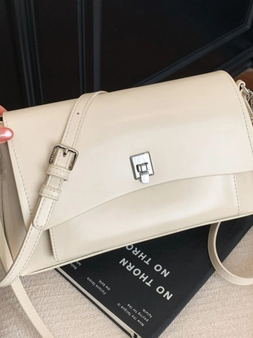 Women Retro Large Capacity Crossbody Bag Fashion PU Leather Square Shoulder Bag For Commuter Daily Use Minimalism Handbag