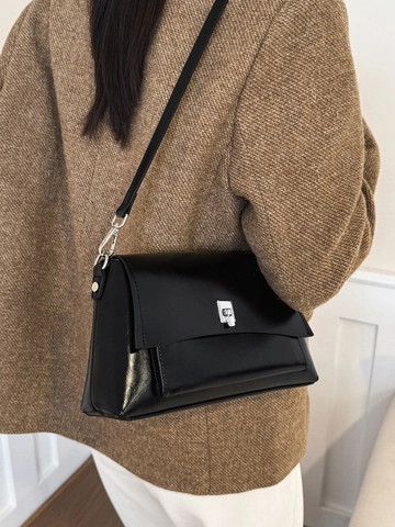 Women Retro Large Capacity Crossbody Bag Fashion PU Leather Square Shoulder Bag For Commuter Daily Use Minimalism Handbag