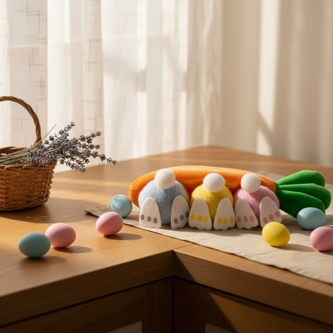 Easter Creative Zipper Carrot Plush Toy With Bunnies Inside Soft Stuffed Rabbit In Carrot Pouch Holiday Party Decor Gift