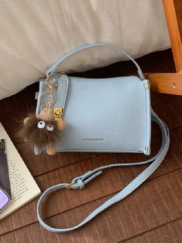 Petit Sac Carré en Cuir PU Grain de Litchi pour Femme Sac à Main Minimaliste Bandoulière pour le Quotidien Style Rétro