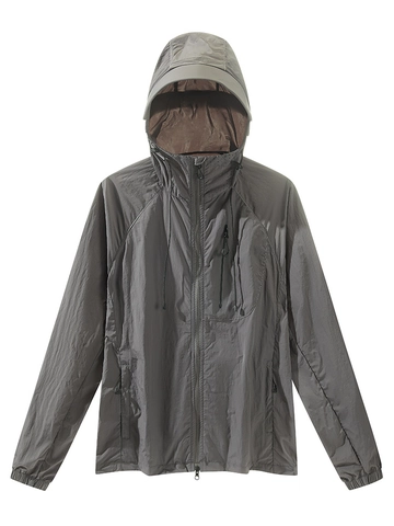 American Retro Lightweight Sun Protection Jacket For Men Women UPF 50 Plus Hooded Anti-UV Outdoor Breathable Windbreaker Top