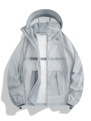 Unisex UPF50+ Zonbescherming Jas Lichtgewicht Ademend Sneldrogend Outdoor Windbreaker Met Capuchon Rits Voor Wandelen