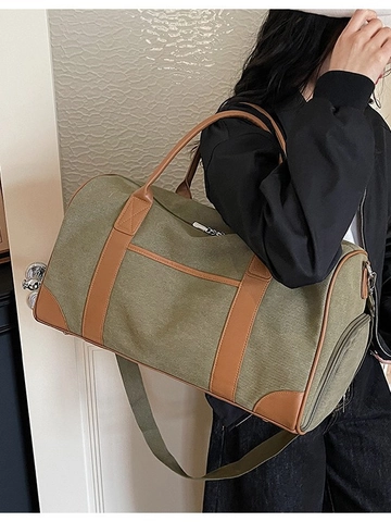 Grote Capaciteit Canvas Reistas Met Onafhankelijk Schoencompartiment Droog Nat Scheiding Fitness Sporttas Casual Weekender Handtas Vrouwen