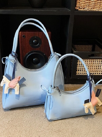 Sac à Épaule Hobo en Cuir PU pour Femmes Avec Charme de Cheval Ailé Sac à Main et Bandoulière À la Mode Pour Shopping Quotidien Minimaliste Trendy