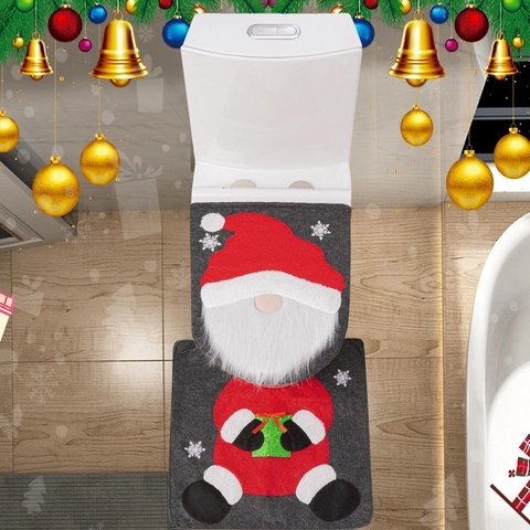 Kerst Toiletbrilhoes En Tapijt Set Vilt Kabouter Kerstman Badkamer Mat Feestelijke Huisdecoratie Voor Vakantieviering