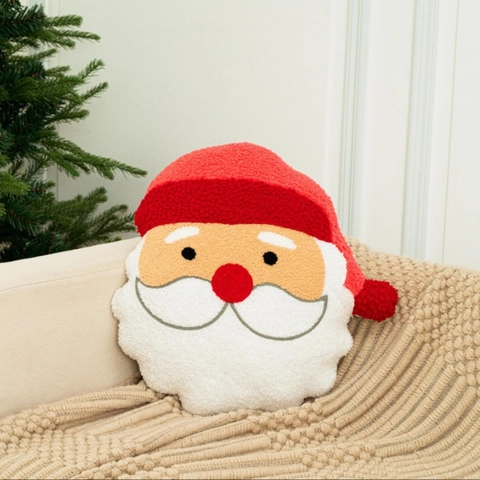 Weihnachtsmann Geformtes Dekokissen Sherpa Vlies Weihnachten Festliches Kissen Für Sofa Haus Urlaub Deko Geschenk