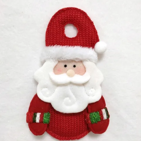 Festliche Weihnachts Besteckhalter Weinflaschenhüllen Weihnachtsmann Rentier Schneemann Strick Filz Feiertags Tischdeko