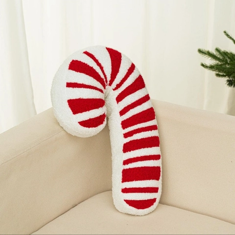 Weihnachten Zuckerstange Plüschkissen Rot Weiß Gestreift Festlich Heimdeko Dekokissen Für Xmas Party Schlafzimmer Sofa Dekor