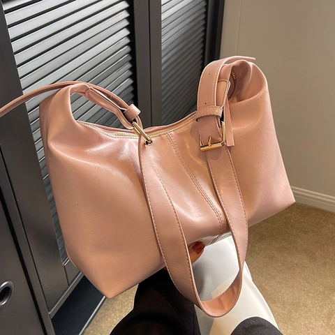 Damen Große Kapazität PU Leder Hobo Schultertasche Nischen Design Umhängetasche Dumpling Bag Für Den Täglichen Pendelverkehr Büro