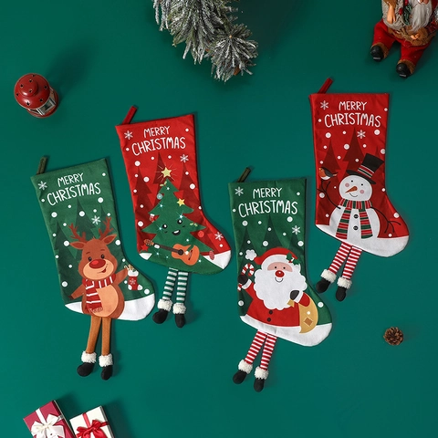 Weihnachtsstrümpfe Zum Aufhängen Geschenktüte Lange Beine Rentier Schneemann Weihnachtsmann Baum Für Weihnachtsfeier Deko