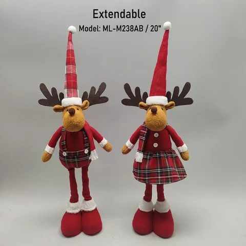Muñeco de Peluche con Piernas Retráctiles de Navidad Papá Noel Reno Muñeco de Nieve Oso Gnomo Adorno para Fiesta de Navidad Hogar Regalo