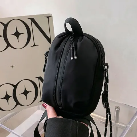 Minimalistische Nylon Kleine Umhängetasche Für Damen Herren Wasserdichte Handytasche Mit Verstellbarem Gurt Lässige Tasche