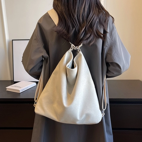 Damen Canvas Tragetasche Große Kapazität Verstellbarem Riemen Schultertasche Umhängetasche Minimalistisch Schule Pendler Handtasche