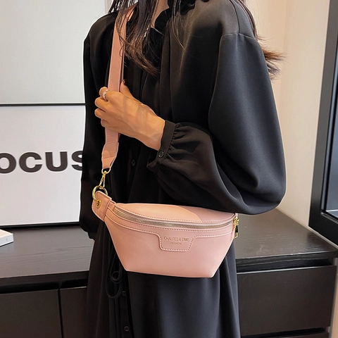 Bolso de Pecho de Cuero PU Vintage Con Bloques de Color Para Mujer Riñonera de Nicho Francés Con Correa Ancha Bolso de Hombro de Moda